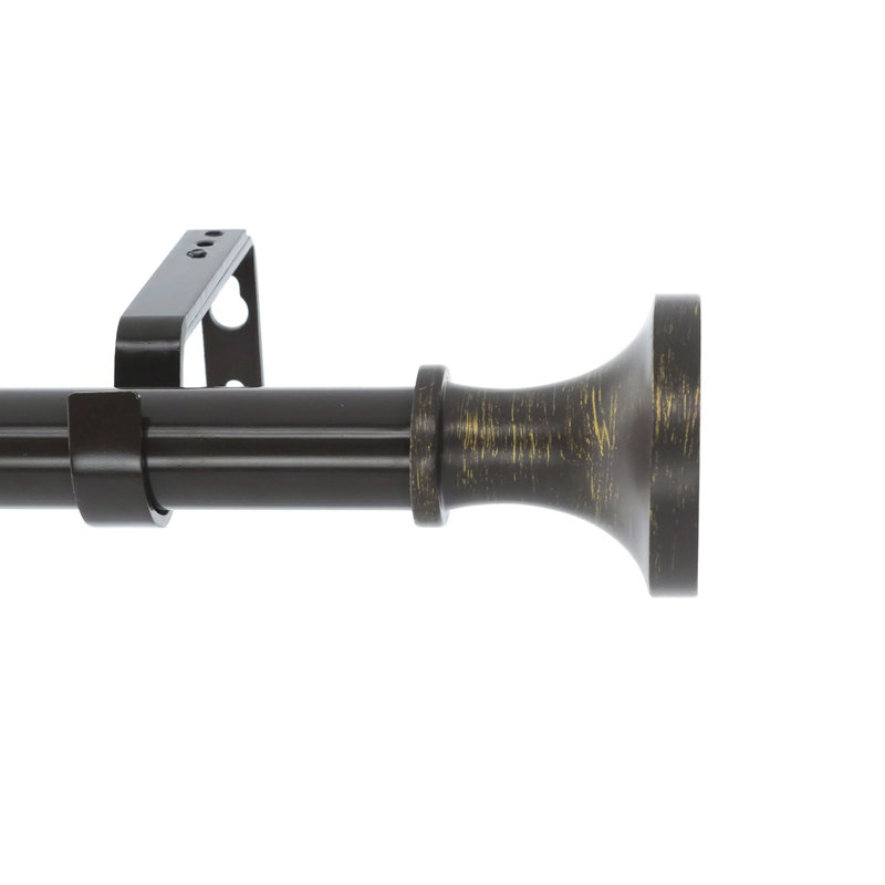 Tringle à rideau simple réglable 1 po Natalee, H 1 po x l 84 po x P 7 po, Bronze/Doré