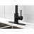 Matte Black Pull Out Kitchen Faucet, Stainless Steel, Single Handle, 3 Water Output Choices, Design Sink Faucet With Down In Black, Level, Options, Noise Reduction-718563021