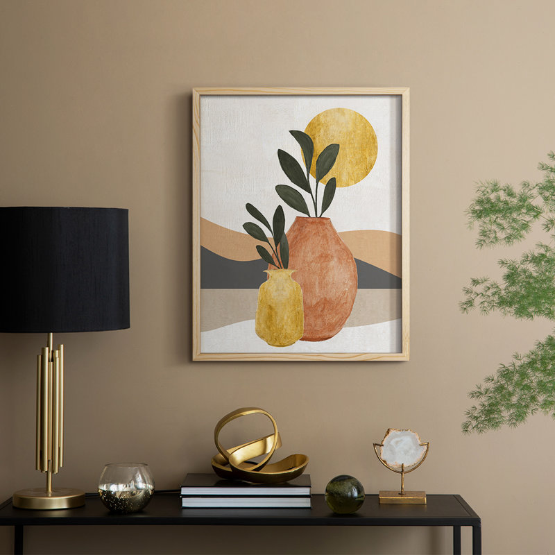 Reproduction encadrée Adobe Moon II - bois massif, Naturel, H 11 po x l 9 po