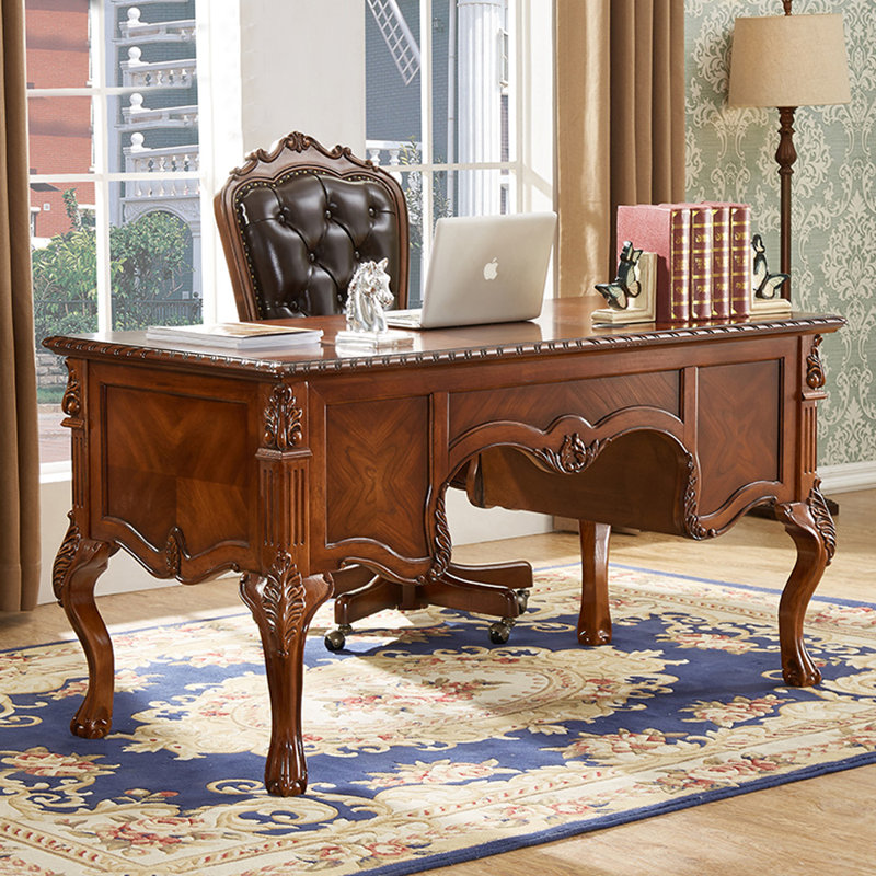Bureau de style américain, H 31,5 po x l 62,99 po x P 29,53 po
