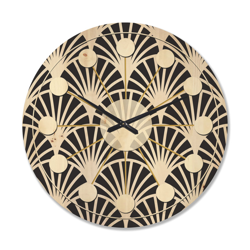 Horloge murale Art Deco Waves I, Grand