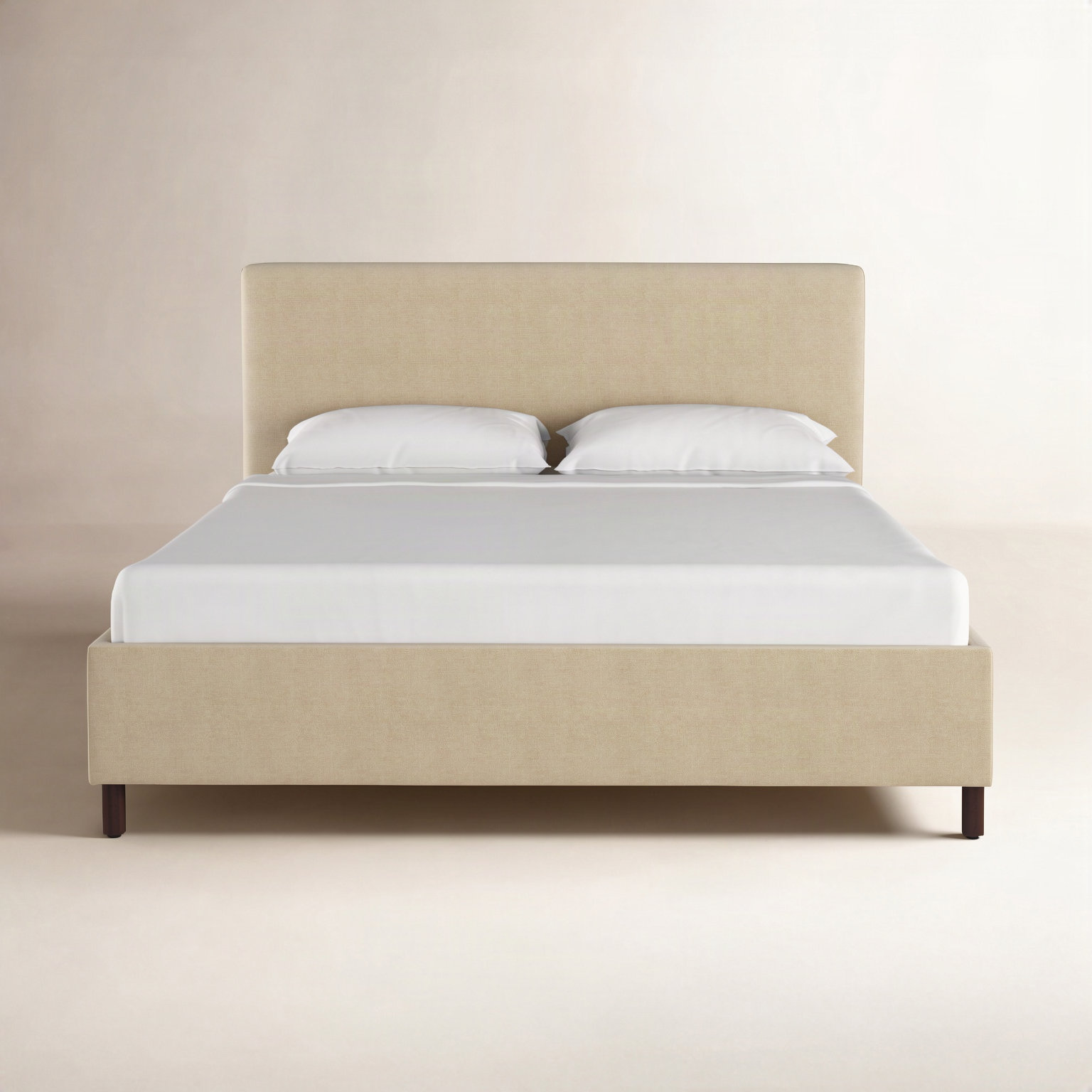 Eisley Cotton Upholstered Bed, Twin, Classic Sandstone Linen