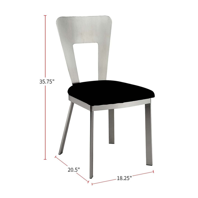 Chaise de salle à manger en métal 2 pièces Contemporary