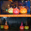 Ensemble de 3 citrouilles-lanternes lumineuses citrouille avec chapeau, décorations d'Halloween pour l'extérieur