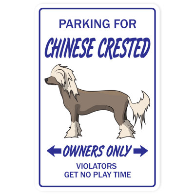 Chinese Crested Dog Parking Sign