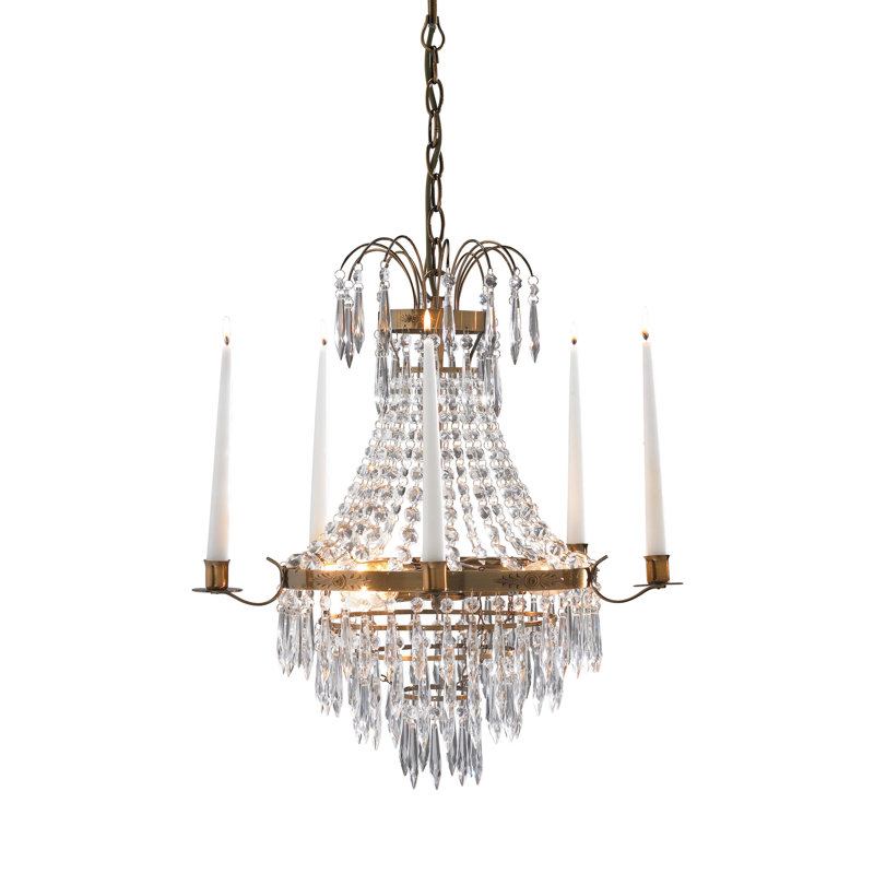 Rose 3 - Light Empire Chandelier, Antique Brass