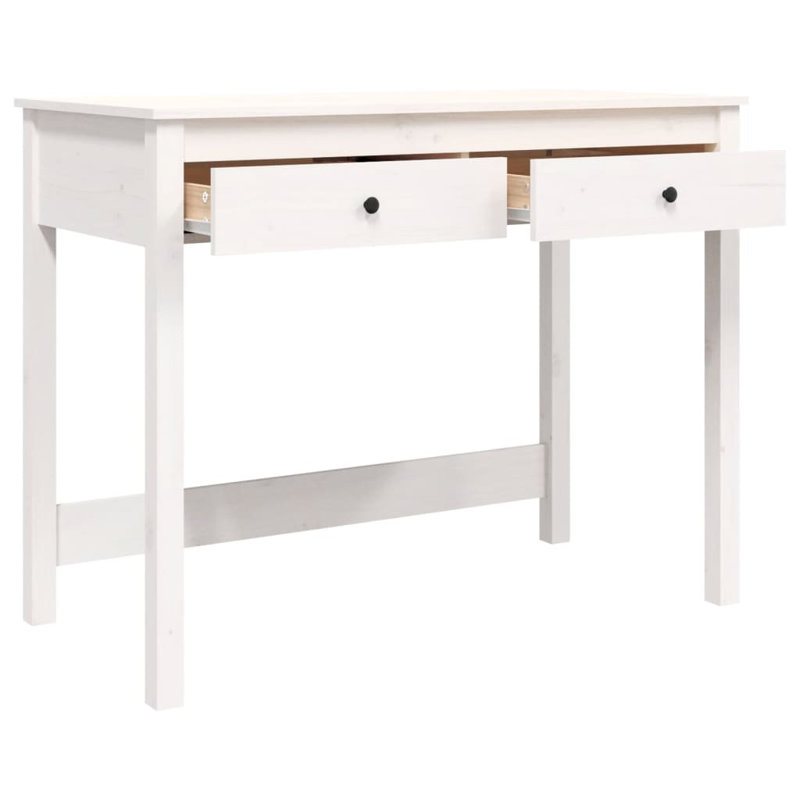 Levica Solid Wood Solid Wood Writing Desk, White