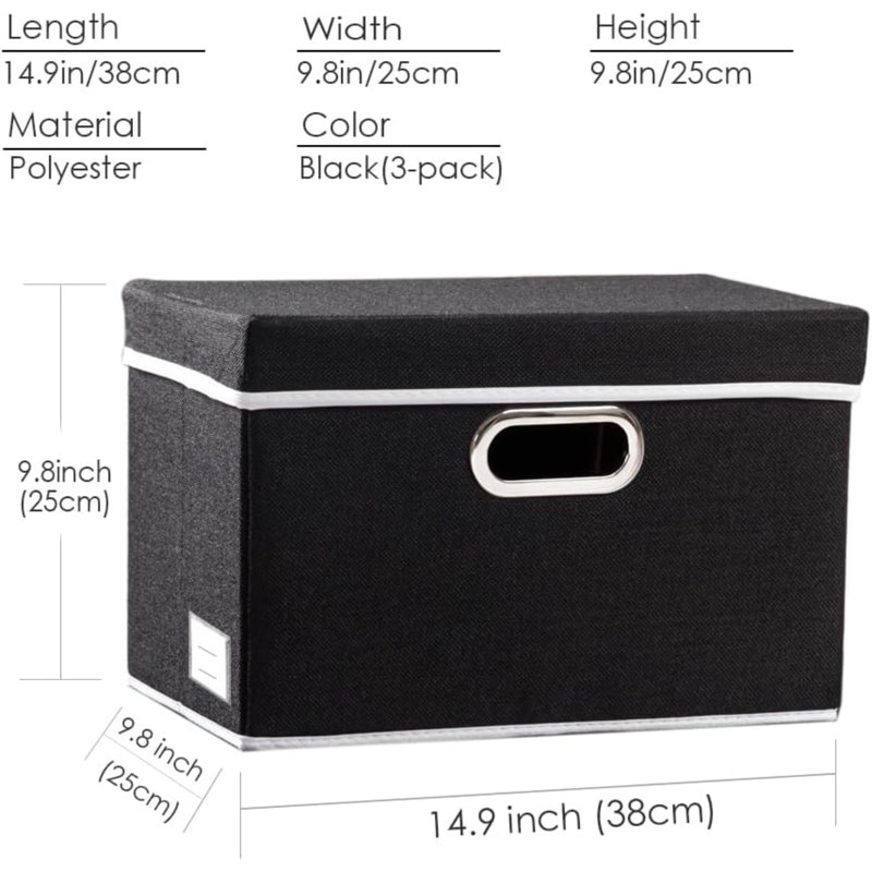 Brayden Studio Fabric Box, Black