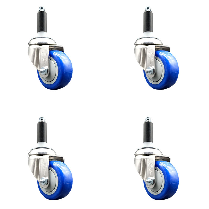 Polyurethane Casters, Blue