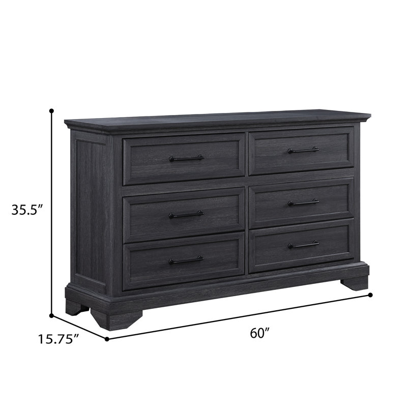 Ensemble de chambre à coucher 5 pièces avec deux tables de chevet, commode, commode et grand lit, Queen