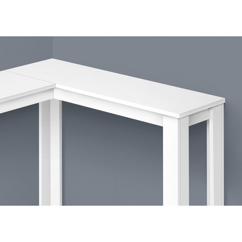 Table d'appoint d'angle étroite, console contemporaine pour entrée et salon, espace maximisé dans les maisons modernes, Blanc