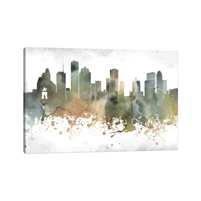 Houston Skyline par Walldecoraddict - Toile tendue, estampe numérique sur toile tendue