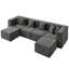 Canapé modulaire en forme de nuage modulaire U / L de 129 po avec 2 repose-pieds en forme de nuage minimaliste, sans siège profond pour le salon, aucun assemblage requis-706358460