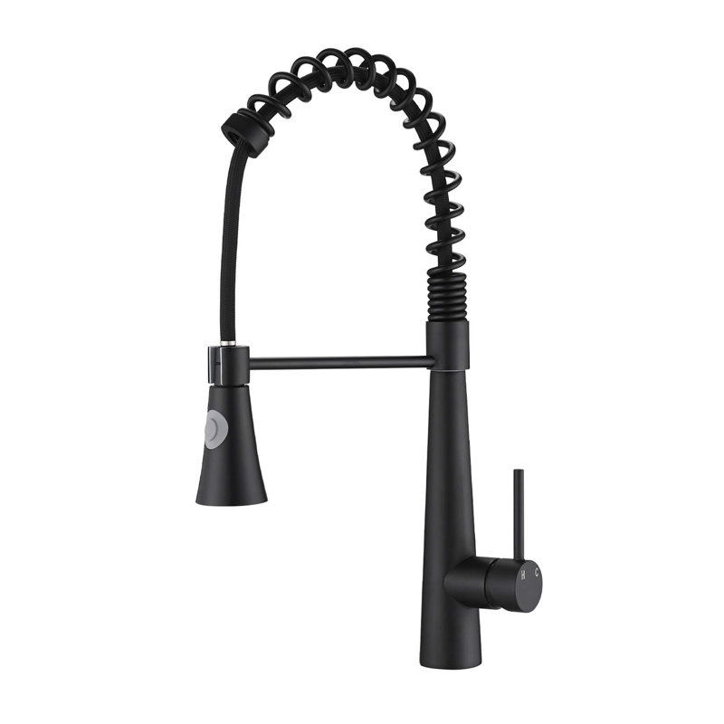 Robinet de cuisine commercial avec pulvérisateur rétractable et tête d'arrosage magnétique