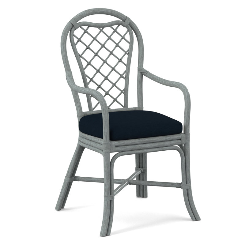 Trellis Dining Arm Chair, Stone Crypton Performance; 0884-83, Nickel