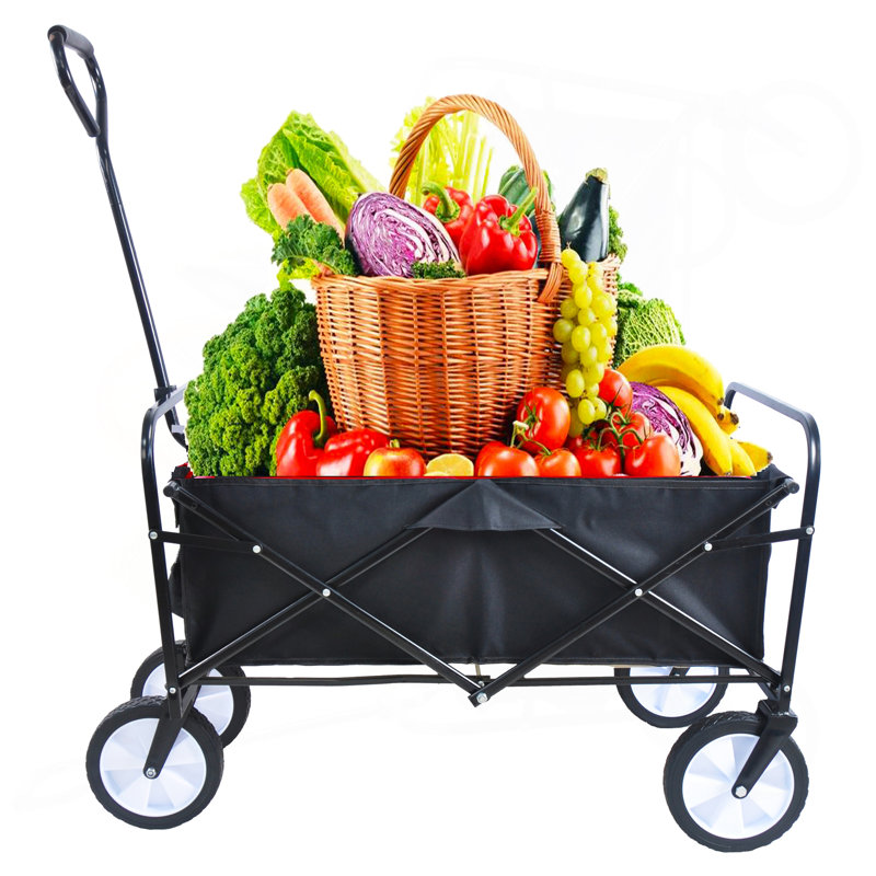 Chariot de plage pliant Wagon Garden (noir), H 3,87 pi x l 3,28 pi x P 1,64 pi, Noir