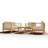 Joriene 3-Person Teak Outdoor Sofa with Sunbrella Dupione Cornsilk Cushion-2091916196