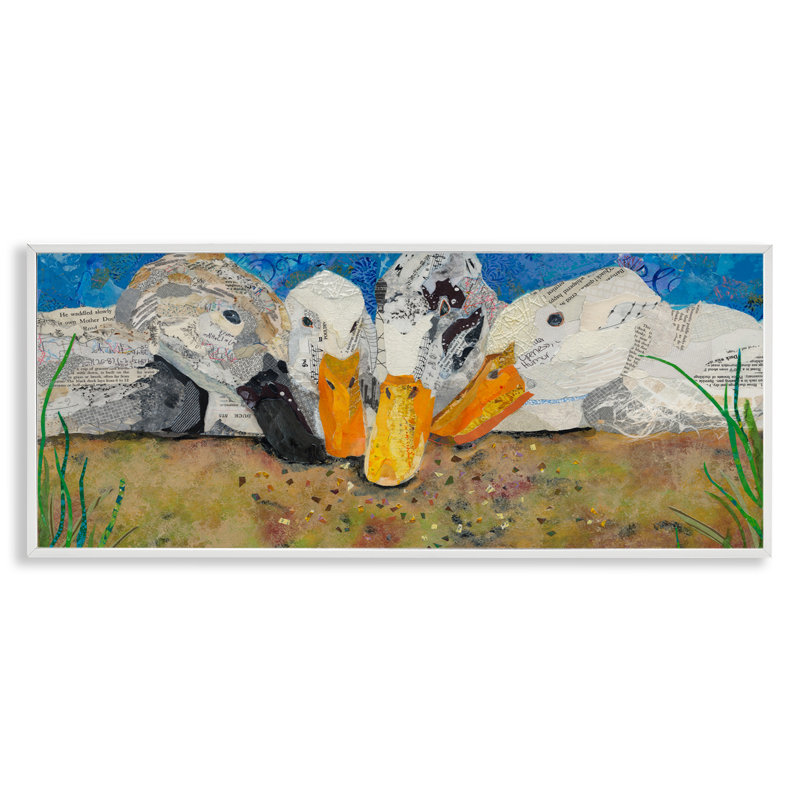 «Just Ducky», estampe numérique par violet de Davenport, Estampe numérique encadrée blanc bord de mer, H 10 po x l 24 po