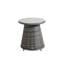 Table d'appoint ronde en osier avec plateau en verre trempé