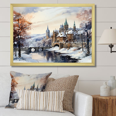 «Wonderful Village Winter At Christmas I - Winter Landscape», art mural