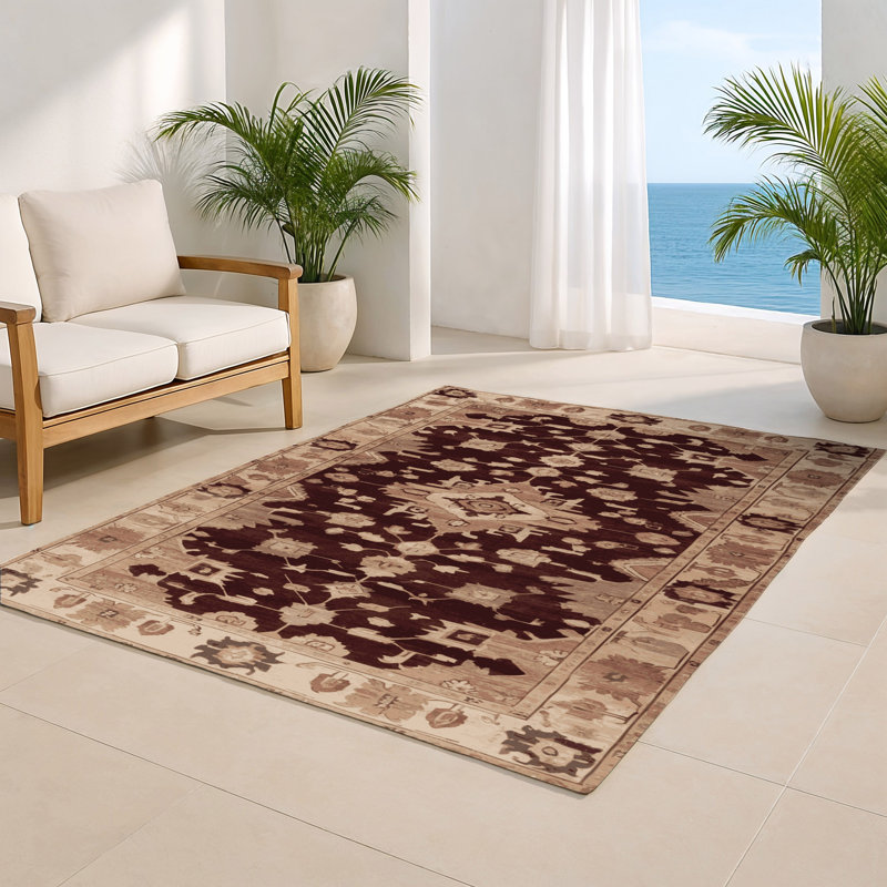 Tapis intérieur et extérieur brun Overdyed, Rectangulaire 2 pi x 3 pi