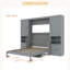Lit escamotable double pleine grandeur avec placard, tiroirs et tablettes-401623137