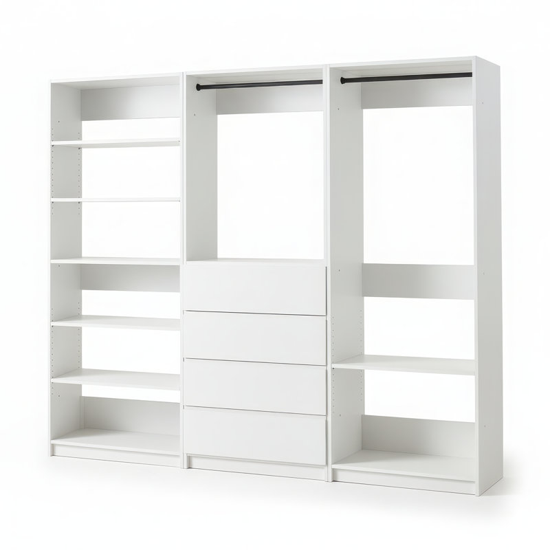 Kalinikos Freestanding Walk in Wood Closet System, White