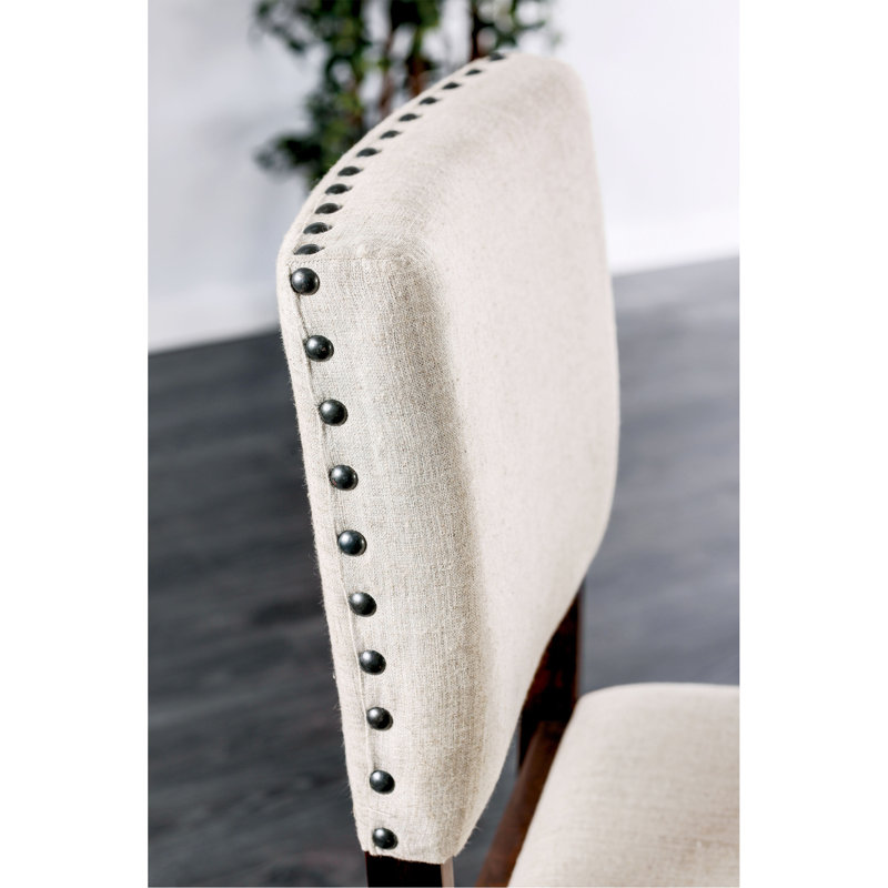 Ensemble de chaises capitonnées ivoire rembourrées en tissu 2 pièces