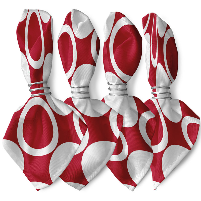 Laraib Mod Circles Napkins, Red