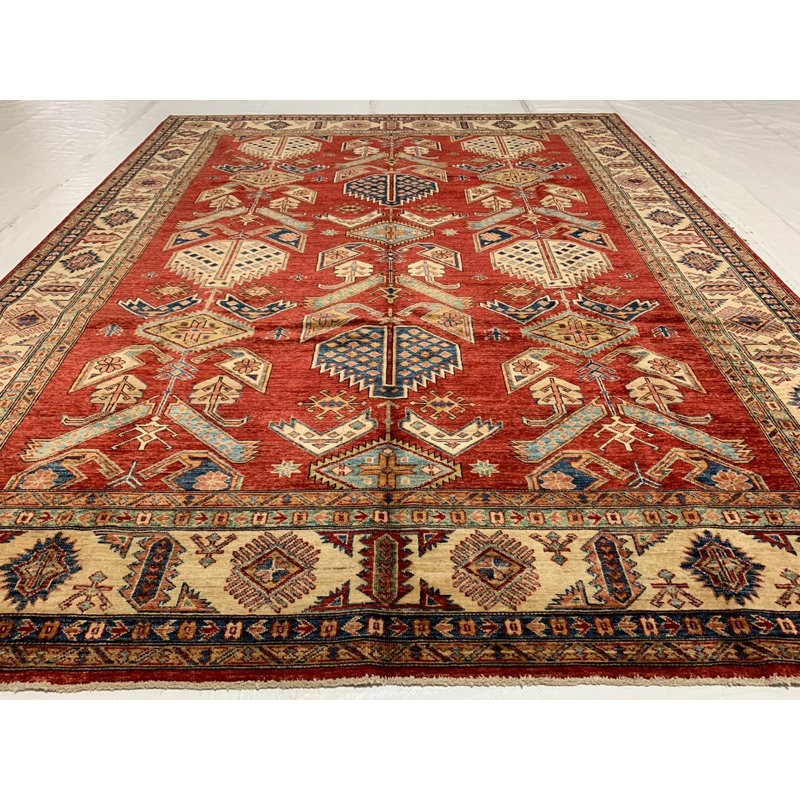 Tapis à motif géométrique vieilli 8X10