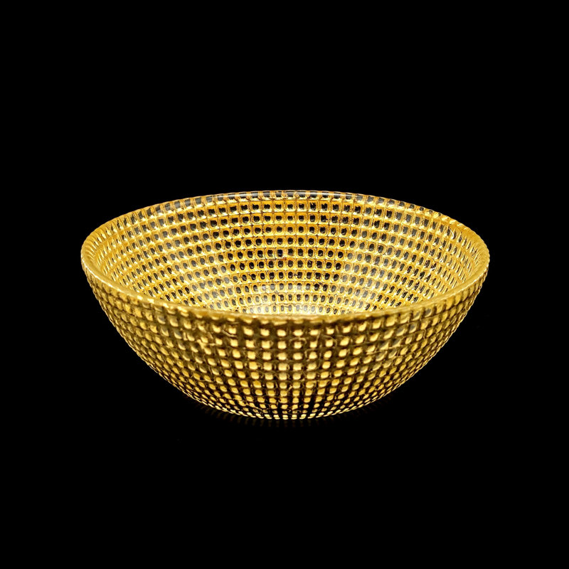 Bol latéral en verre doré Pyle, Or