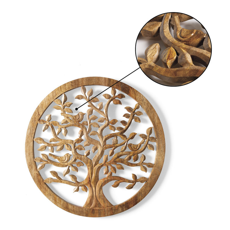 Wooden Carved Tree Of Life Wall Art