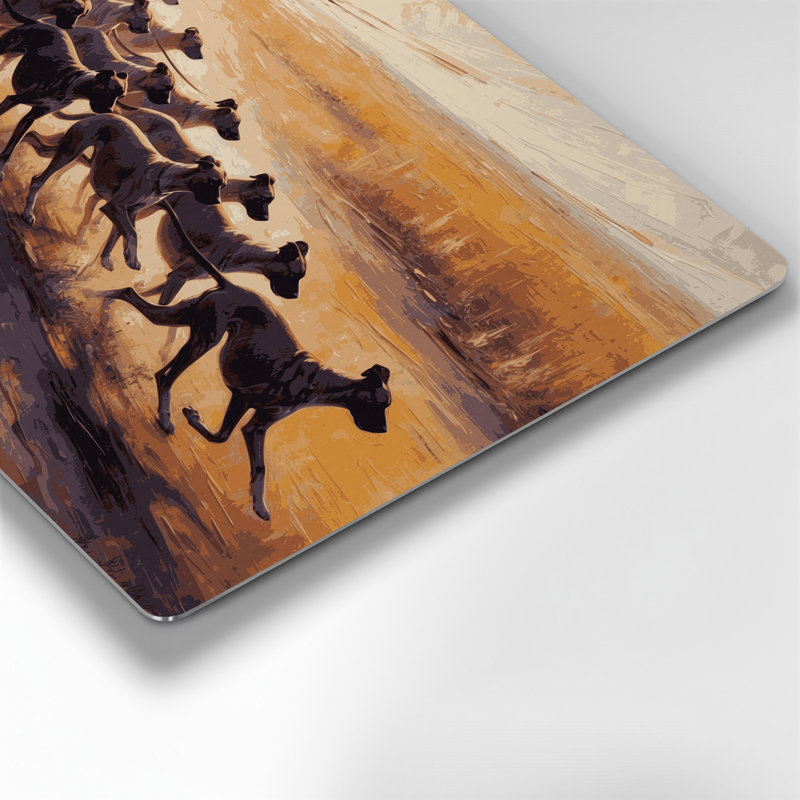 Chiens Azawagh, art mural en métal brun, H 16 po x l 20 po