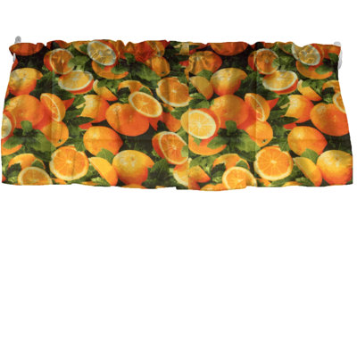 Cantonnière à motif de tranches orange de 58 po de largeur