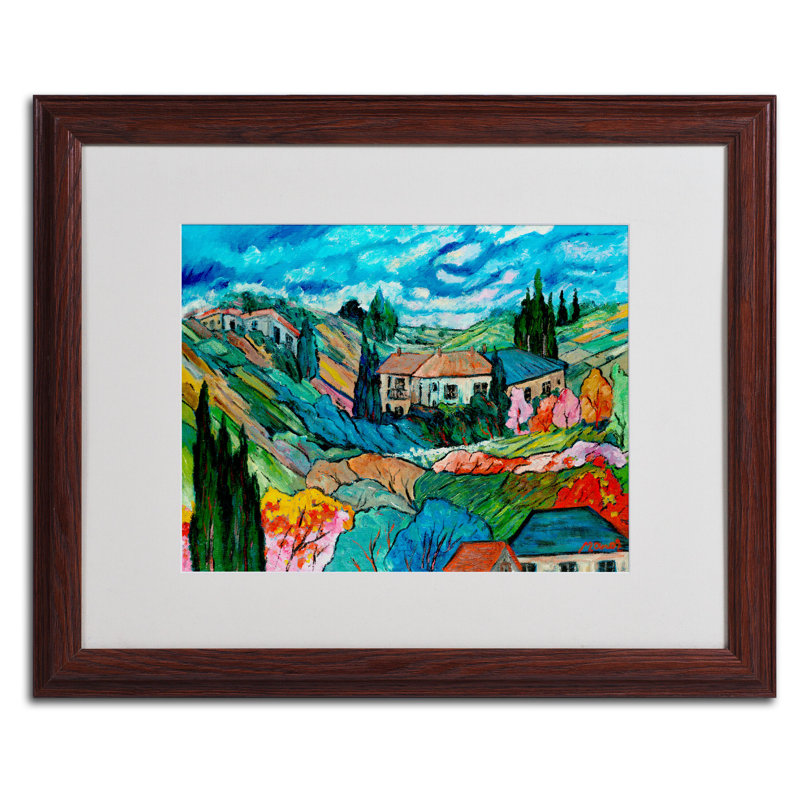 Cadre photo "valley house" , reproduction d’art sur toile, H 16 po x l 20 po x P 0,5 po, Brun