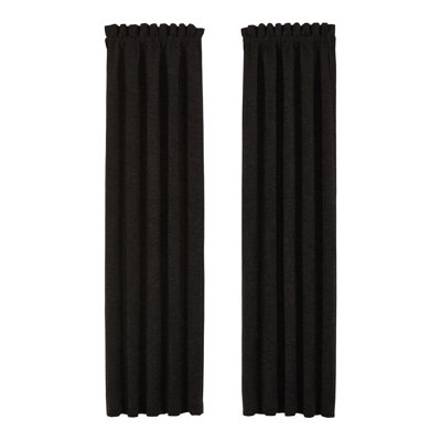 LAURENZA - Paire de panneaux de fenêtre noirs