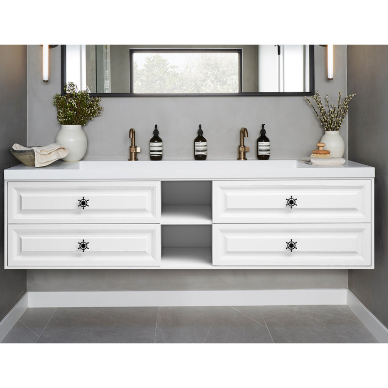 84'' W Wall Mounted Double Bathroom Vanity Base