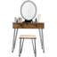 Ensemble coiffeuse avec tabouret avec miroir Lachapelle-1108036045