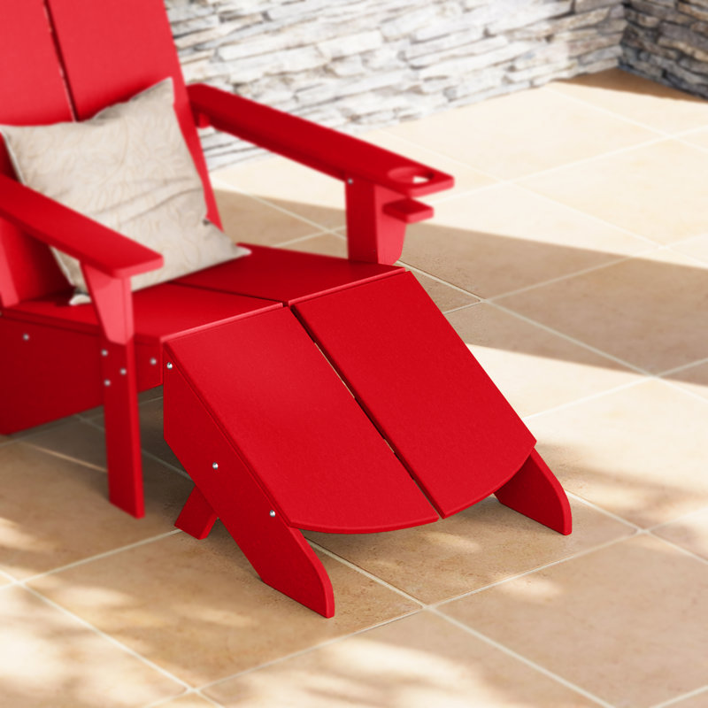 Repose-pieds moderne en poly, Rouge
