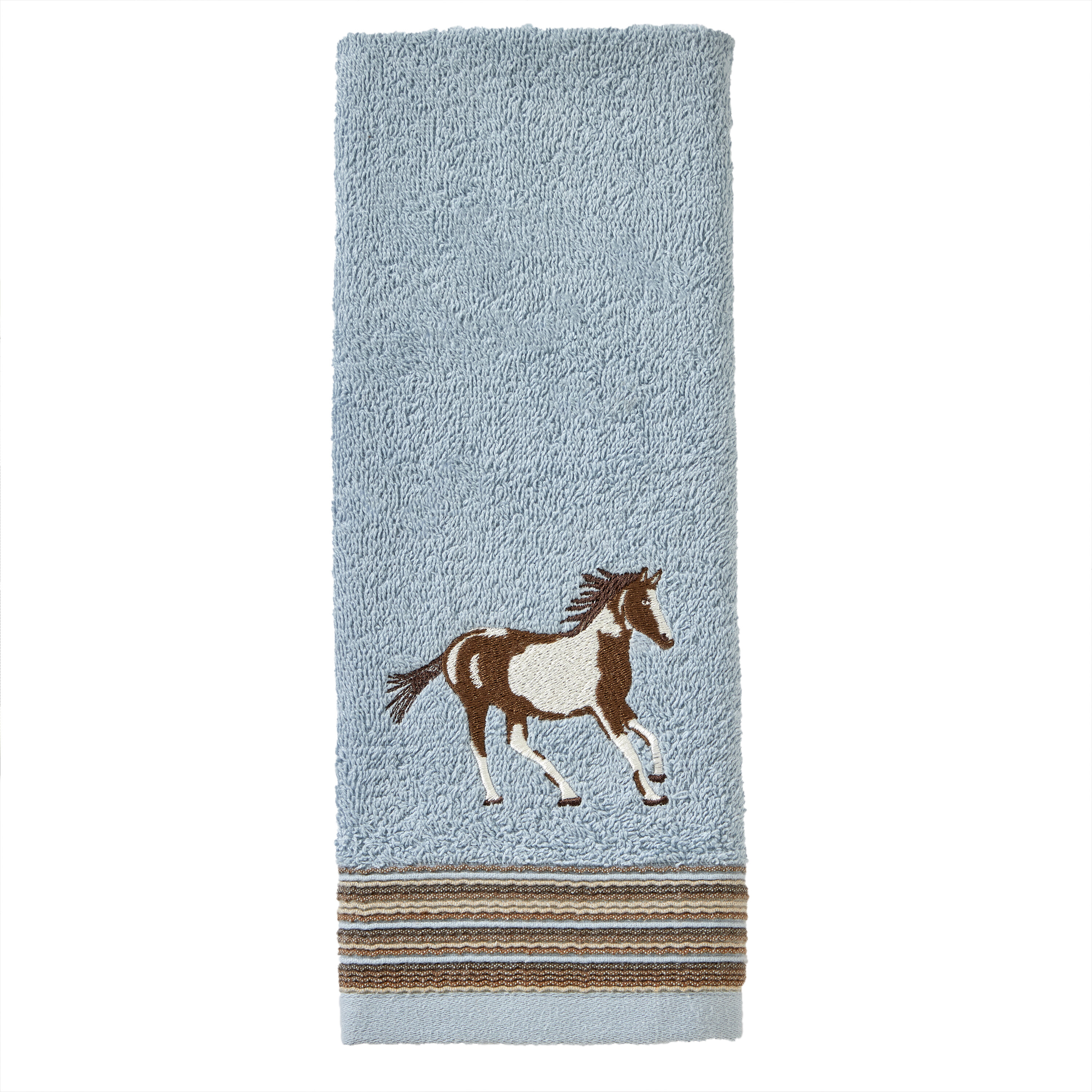 Running Horses Gold Embroidered Hand Towel