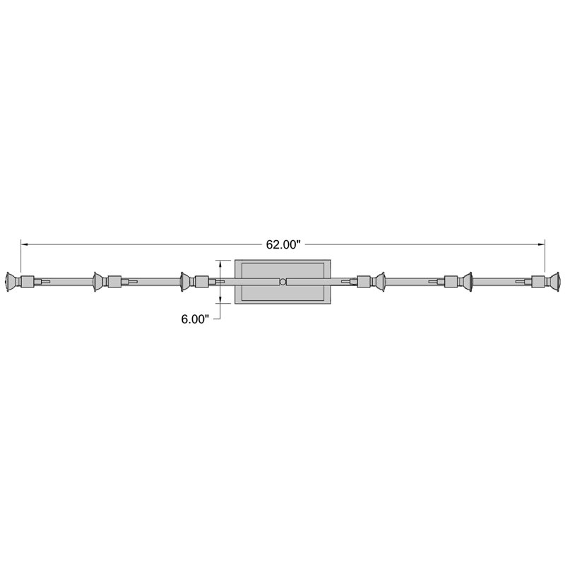 Philpott 62'' 6 -Light Swing Arm Track Track Kit with Dimmable, Brushed Steel