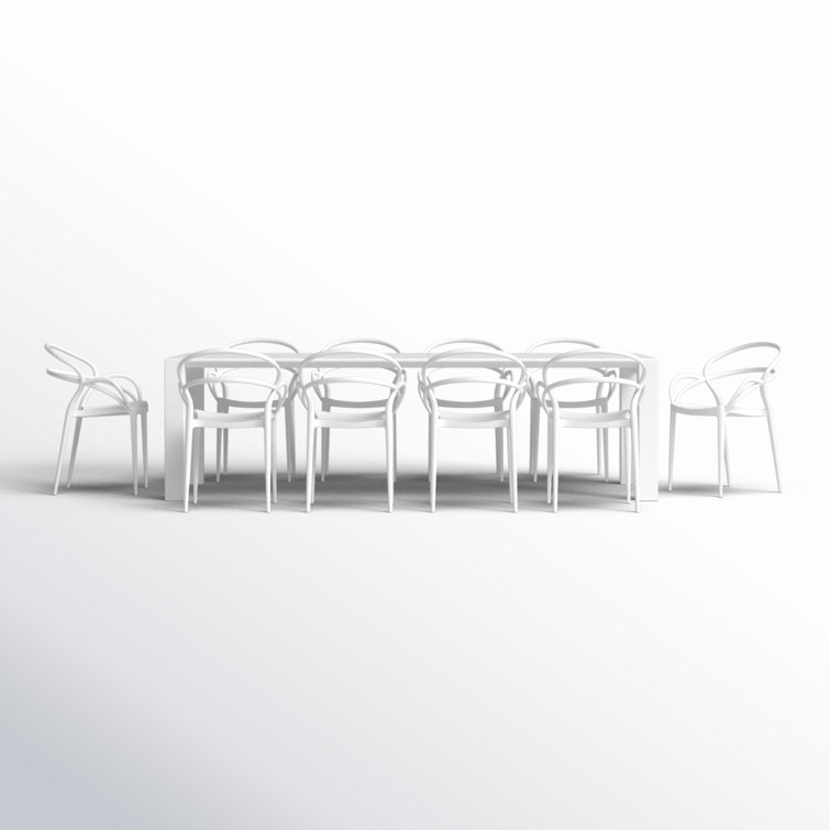 Comet 39.37'' Rectangular 10 - Person Outdoor Dining Set