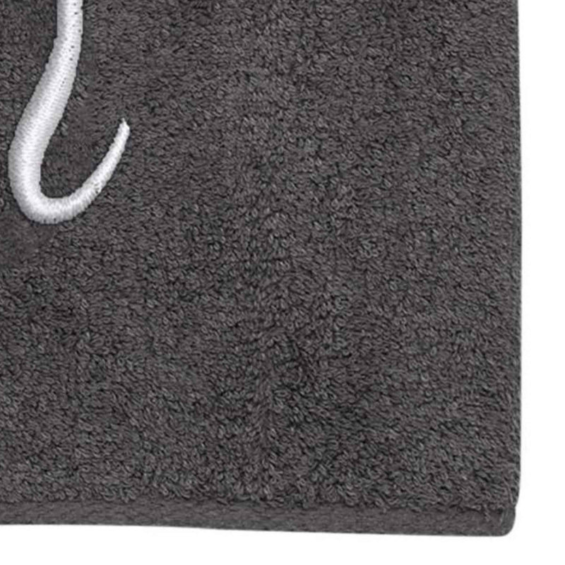 Winston Porter Granite/Silver Script Monogram Bath Towel Letter R