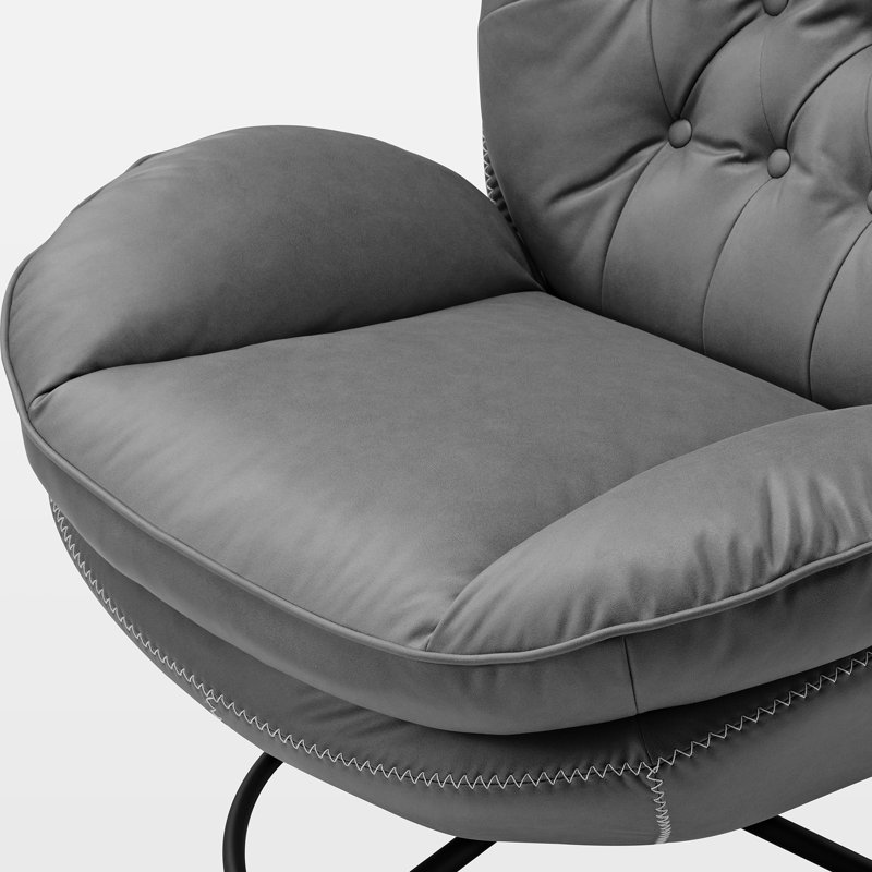 Méridienne moderne pivotante, Similicuir gris