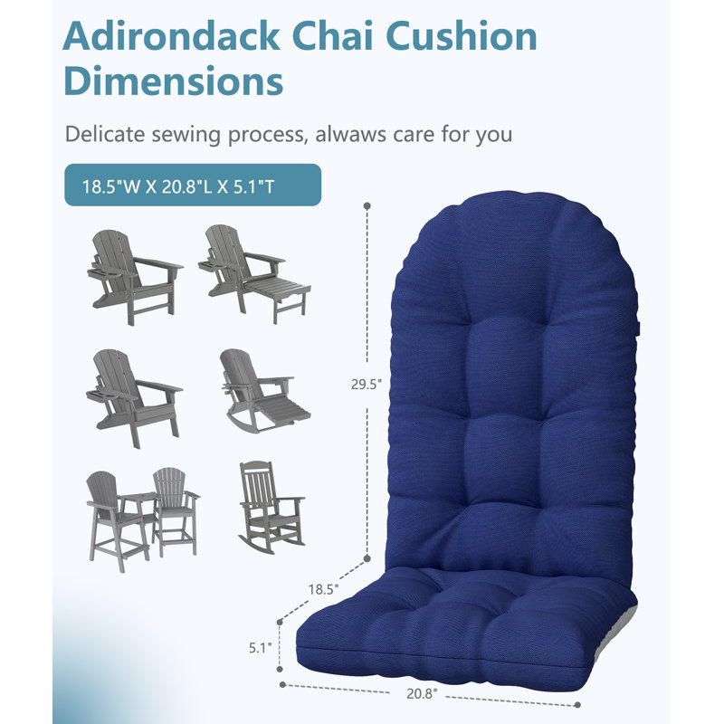 Outdoor/Indoor 5“ Dining Chair Seat Back Cushion, Navy