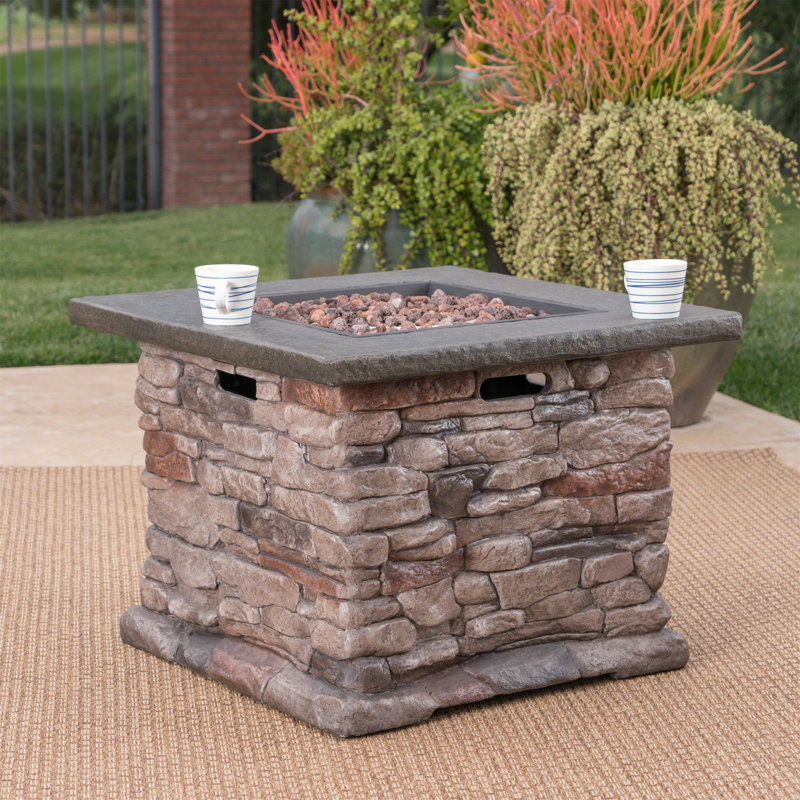 STONEWALL 32” SQUARE PROPANE FIRE PIT.