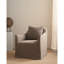 Mocha Noel Slipcovered Swivel Chair-1007870562