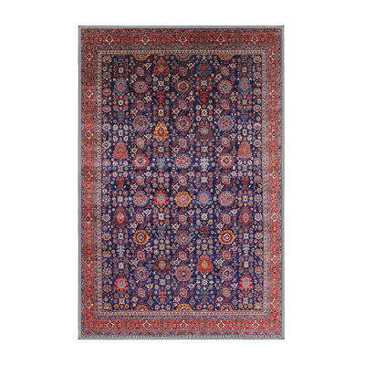 Tapis oriental bleu / rouge