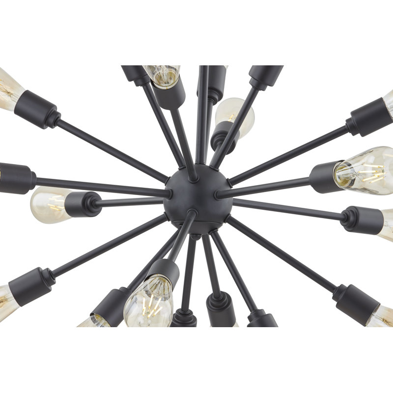 Lustre sphérique à 18 lumières Kristoff, Noir mat