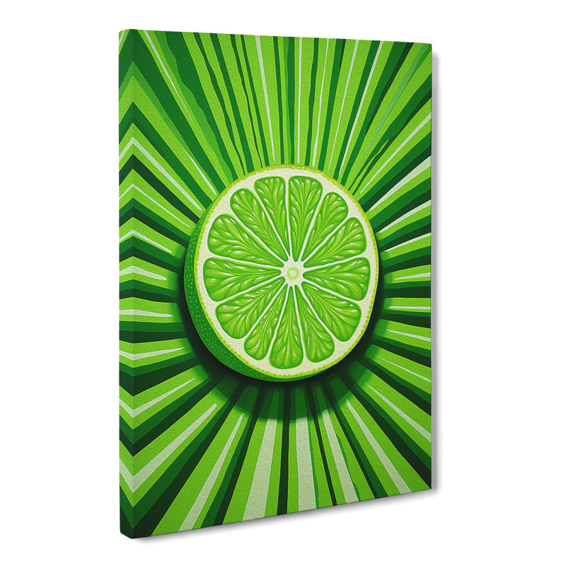 Lime Fruit Op - No Frame Print, 60cm H x 40cm W x 3cm D